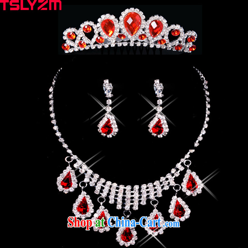 Tslyzm bridal jewelry Fashion jewelry water drilling crystal necklace Crown earrings wedding video, wedding dresses accessories jewelry, Tslyzm, shopping on the Internet