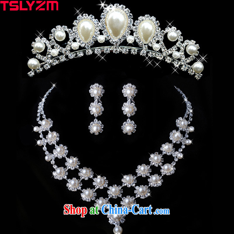 Tslyzm bridal headdress Crown wedding accessories flower name marriage jewelry wedding jewelry 3 piece set Tslyzm, shopping on the Internet