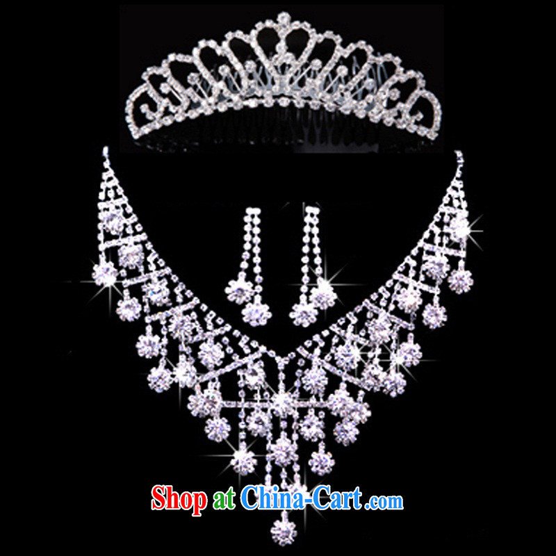 Tslyzm bridal tiaras wedding accessories jewelry wedding head-dress 3 piece wedding Korean crown jewelry Gold Diamond necklace set link 1 pictures, price, brand platters! Elections are good character, the national distribution, so why buy now enjoy more preferential! Health