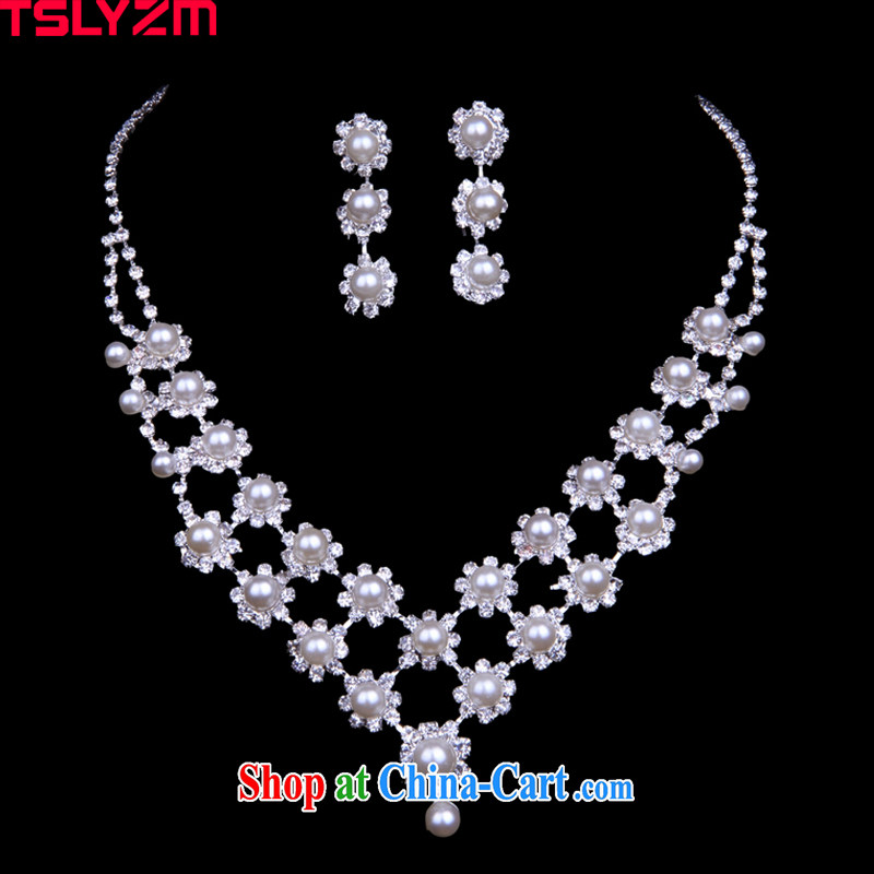 Tslyzm bridal jewelry necklace ear fall into a marriage link head-dress wedding performances take a necklace hair accessories jewelry