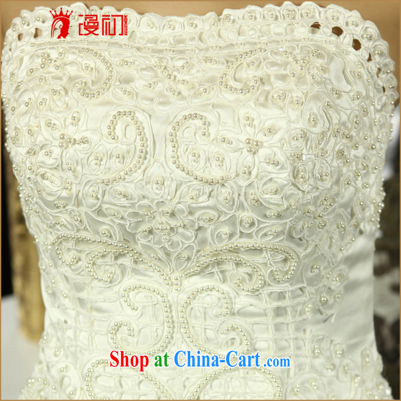 Early definition 2015 new wedding upscale Korean lace bare chest wedding car bone embroidered with shaggy dress wedding white L, diffuse, and shopping on the Internet