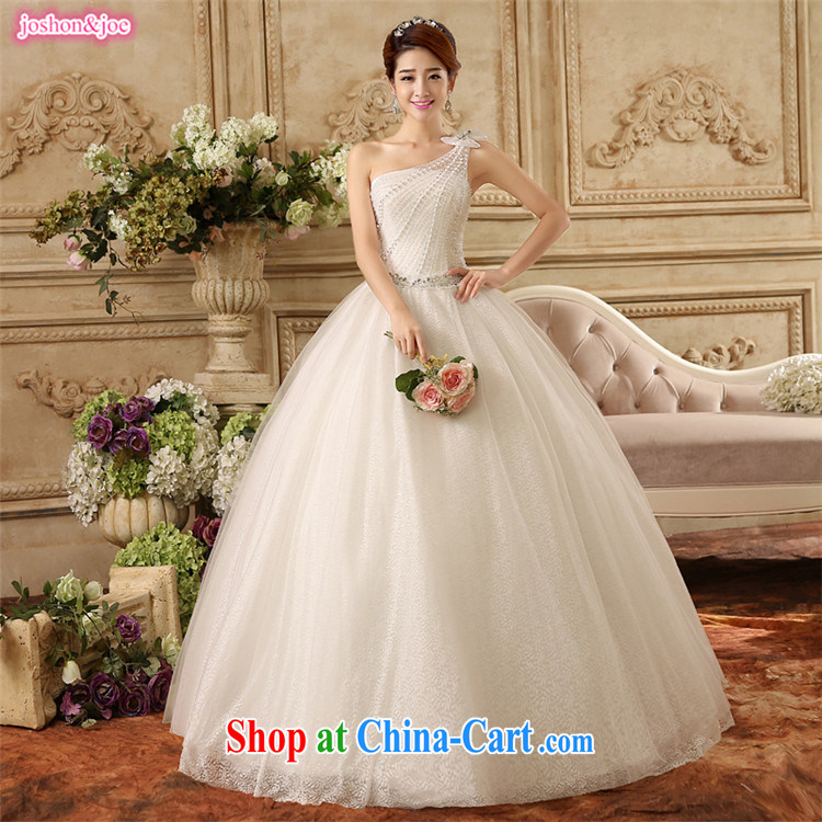 New bridal wedding dresses Korean version is a single shoulder spike beads with graphics thin diamond lace wedding dresses elegant large, white S pictures, price, brand platters! Elections are good character, the national distribution, so why buy now enjoy more preferential! Health