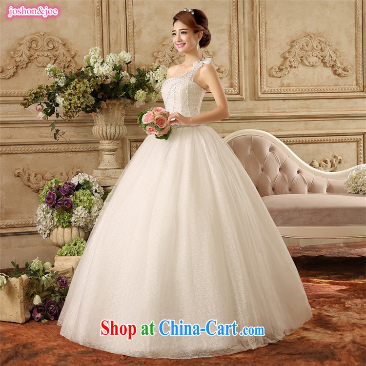 New bridal wedding dresses Korean version is a single shoulder spike beads with graphics thin diamond lace wedding dresses elegant large, white S pictures, price, brand platters! Elections are good character, the national distribution, so why buy now enjoy more preferential! Health
