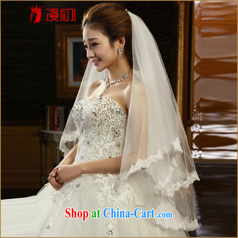 Early definition 2015 New Head yarn hot brides and legal wedding accessories double lace lace thumb yarn white 80 - 100 CM, diffuse, and shopping on the Internet