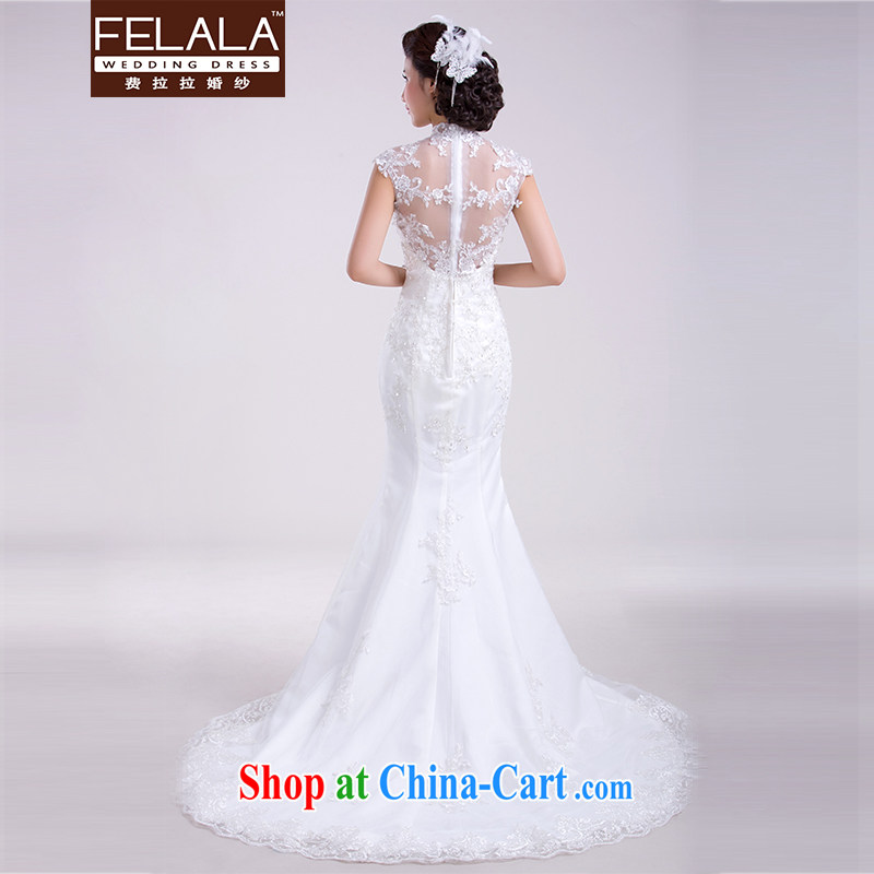 Ferrara 2015 new wedding retro, for lace the Field shoulder shoulder crowsfoot small tail spring large, white XL Suzhou shipping, La wedding (FELALA), shopping on the Internet
