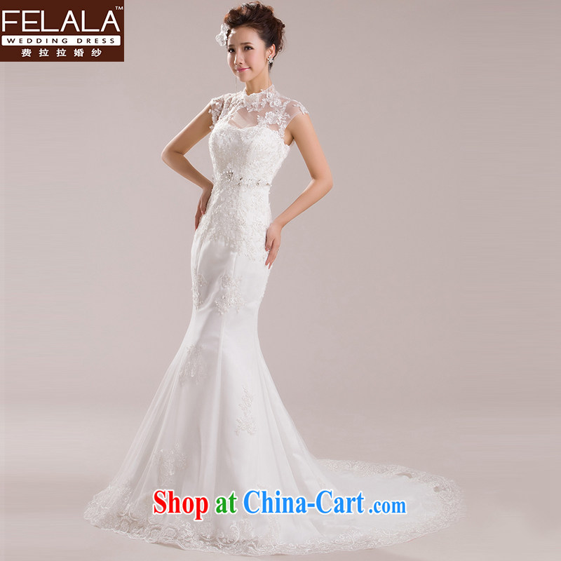Ferrara 2015 new wedding retro, for lace the Field shoulder shoulder crowsfoot small tail spring large, white XL Suzhou shipping, La wedding (FELALA), shopping on the Internet