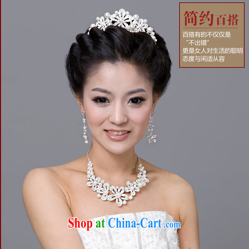 Early definition 2015 new marriage jewelry pearl necklaces Crown earrings Kit marriage bridal accessories silver, diffuse, and shopping on the Internet