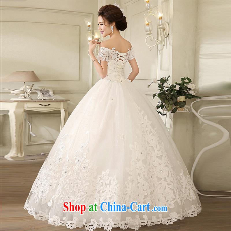 Dream of the day a Field shoulder wedding dresses 2015 Korean-style lace with stylish wedding dress H 1616 white L 2.1 feet around his waist, and dream of the day, shopping on the Internet