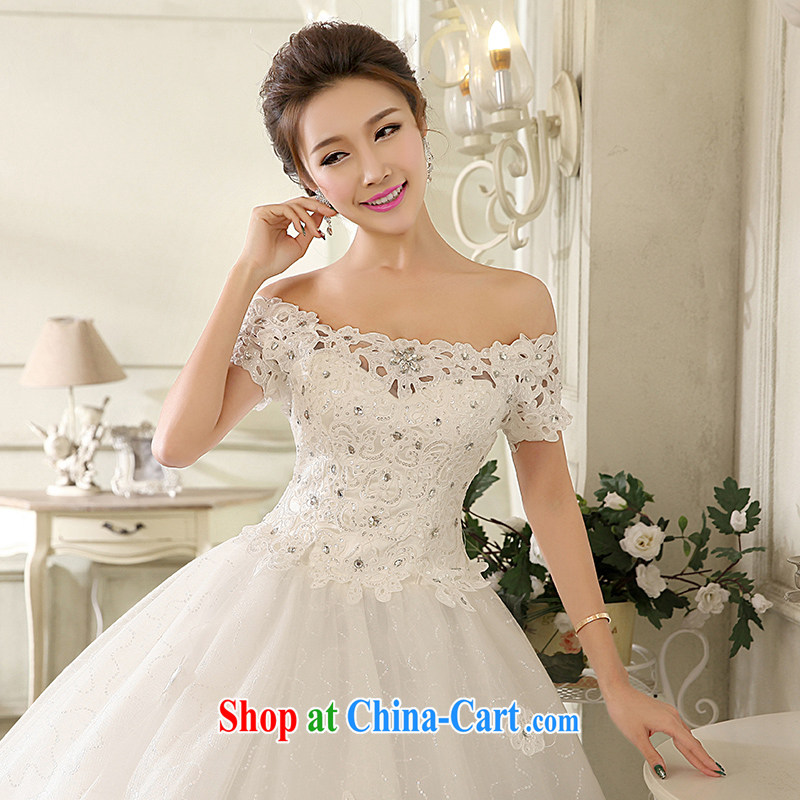Dream of the day a Field shoulder wedding dresses 2015 Korean-style lace with stylish wedding dress H 1616 white L 2.1 feet around his waist, and dream of the day, shopping on the Internet