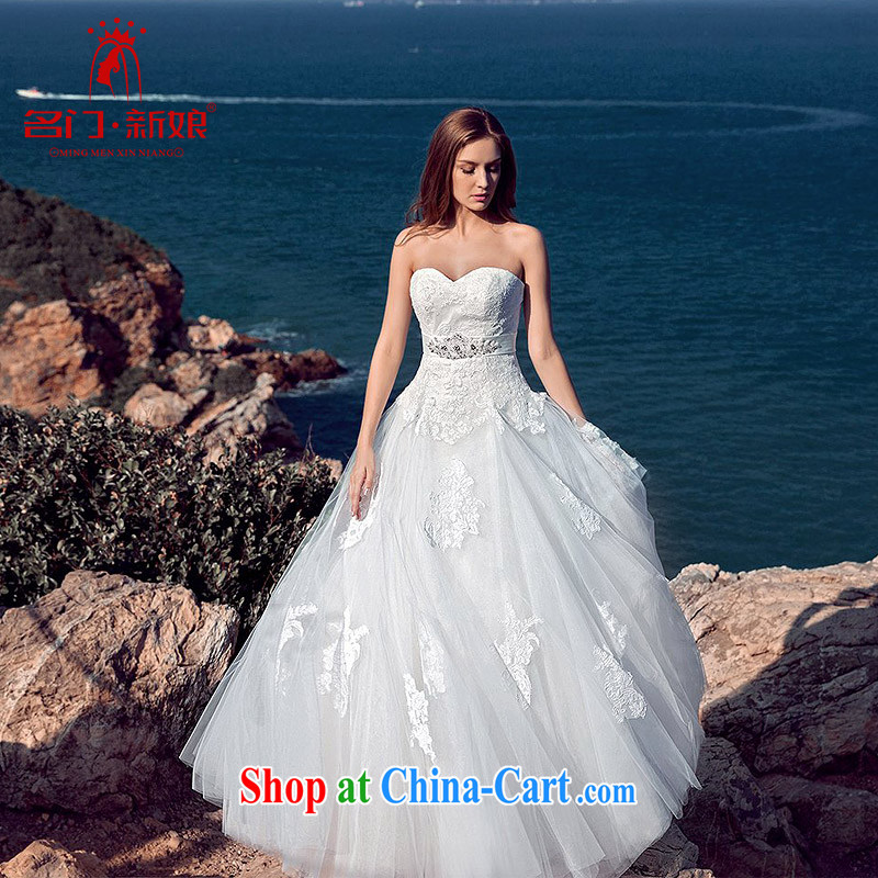 The wedding dresses 2015 new Royal Princess sweet simplicity and wiped his chest and lace wedding A L 509