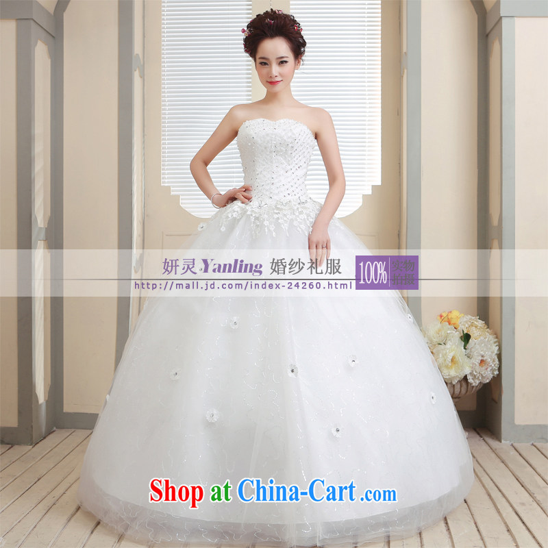 Her spirit_YANLING wiped his chest Korean bridal wedding dresses and ladies elegantly tied with 14,005 white customization