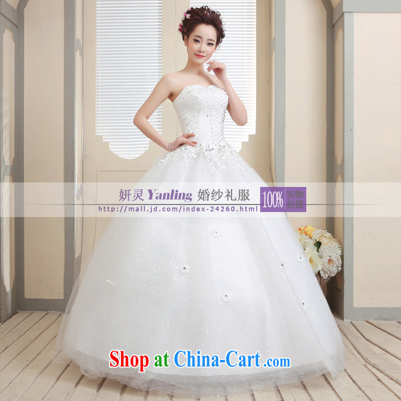 Her spirit/YANLING wiped his chest Korean bridal wedding dresses and ladies elegantly tied with 14,005 white customization, and her spirit (Yanling), online shopping