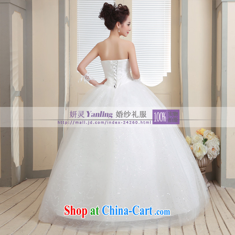 Her spirit/YANLING Korean wiped his chest bridal wedding dresses and ladies elegantly tied with 14,006 white customization, and her spirit (Yanling), online shopping