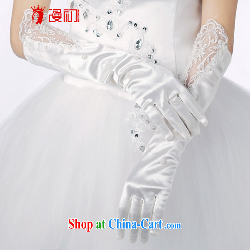Animated bride early in the gloves 2015 new white wedding dresses with lace all the bridal gloves white, diffuse, and, shopping on the Internet