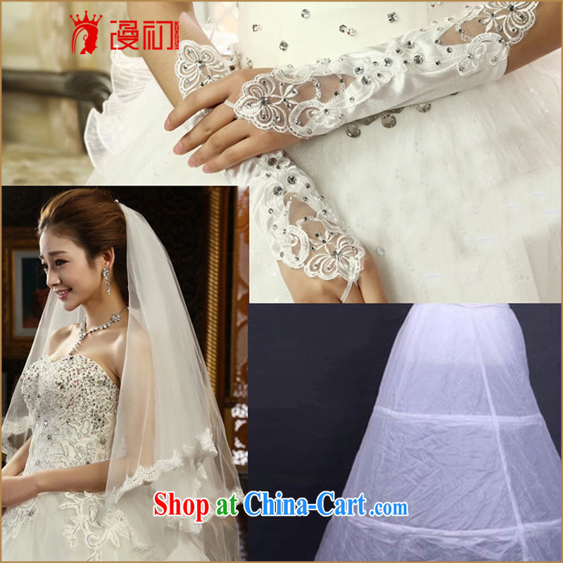 Early definition 2015 new hot bridal wedding accessories skirt stays gloves and yarn 3 piece set, spread, early, and shopping on the Internet