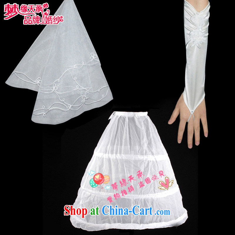 Dream of the day wedding dresses accessories mandatory head yarn gloves skirt stays wedding 3-Piece 3 JT white
