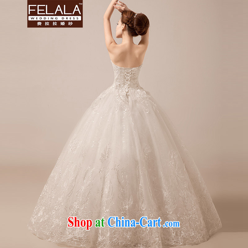Ferrara 2015 new Korean-style heart-shaped smears chest wedding bridal white, lace shaggy yarn the code and will not return, La wedding (FELALA), shopping on the Internet