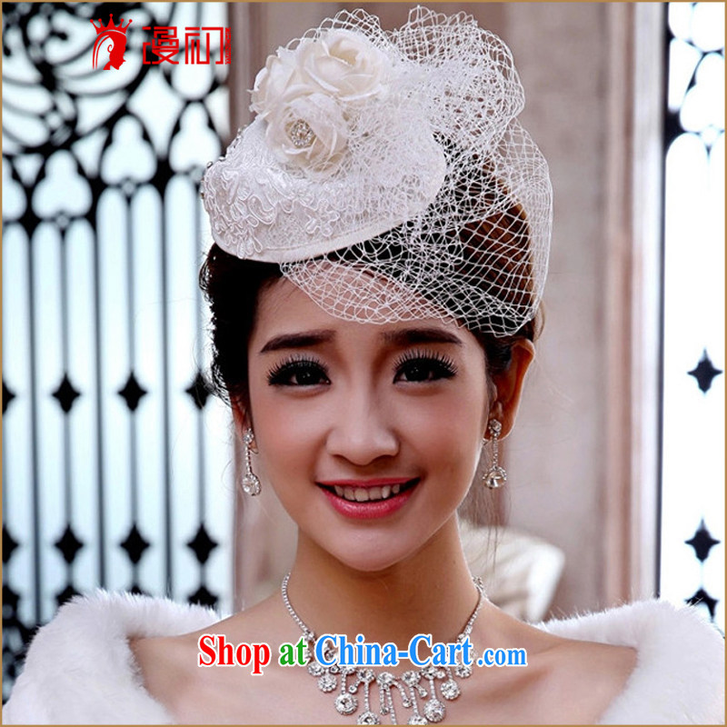 Early definition 2015 new bridal headdress Korean bridal headdress Web yarn water drill hat veil hair accessories small hats