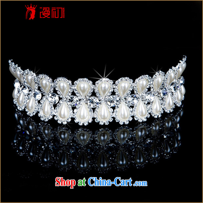 Early definition bridal jewelry Korean wedding accessories water drill Pearl Crown necklace earrings set marriage jewelry, diffuse, and shopping on the Internet