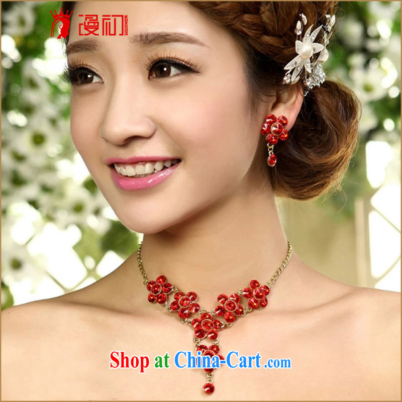 Early definition 2015 new marriages necklace jewelry red water diamond necklace wedding dresses accessories