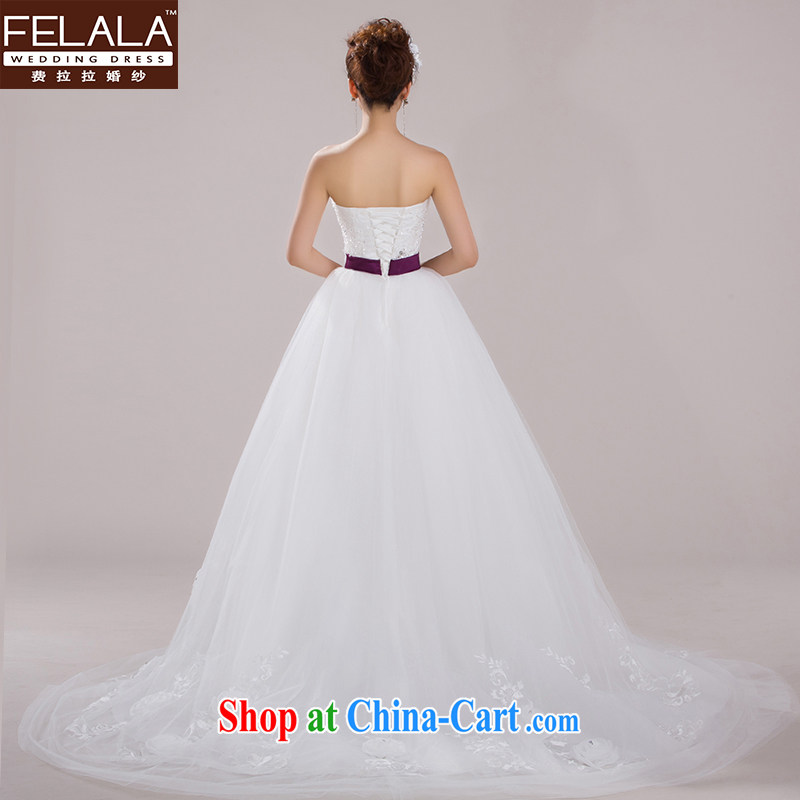 Ferrara 2015 new erase chest marriages wedding Korean-style flower Princess shaggy yarn large-tail large, white XL Suzhou shipping, La wedding (FELALA), online shopping