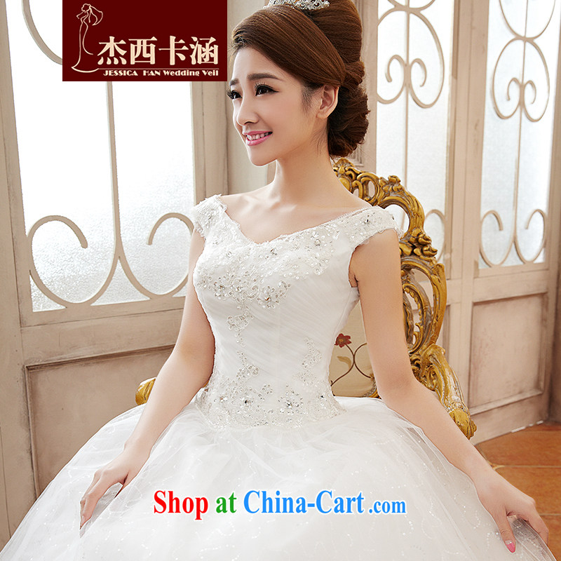 Jessica covers wedding dresses 2014 new Korean Deep V collar double-shoulder alignment to the Code field shoulder marriages wedding 2128 m White XL, Jessica (jessica han), and, on-line shopping