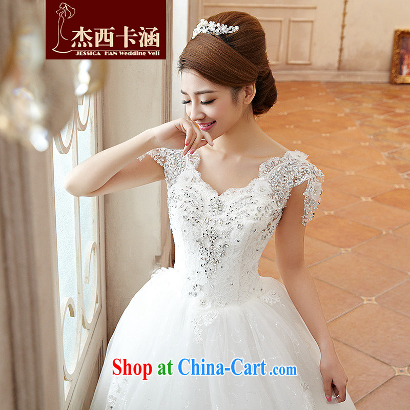 Jessica covers marriages 2014 new wedding dresses stylish graphics thin the Field shoulder shoulders pregnant women through 2111 m White S, Jessica (jessica han), online shopping