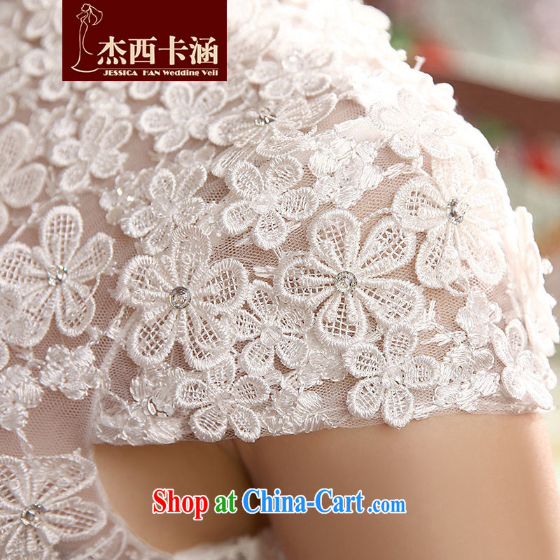Jessica covers marriages wedding dresses new 2014 modern Korean version field shoulder retro lace inserts drill hunsha 2116 white M, Jessica (jessica han), online shopping