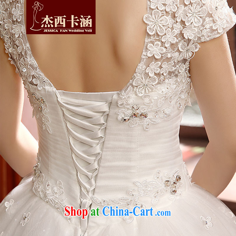 Jessica covers marriages wedding dresses new 2014 modern Korean version field shoulder retro lace inserts drill hunsha 2116 white M, Jessica (jessica han), online shopping