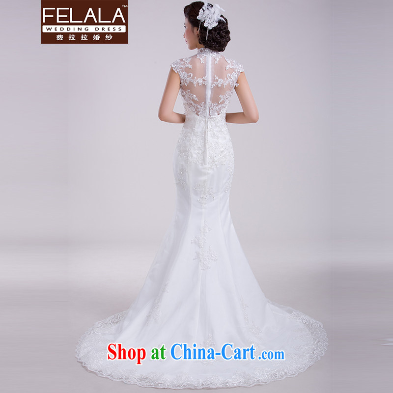 Ferrara 2015 new wedding retro, for lace the Field shoulder shoulder crowsfoot small tail spring large, white will do not return, La wedding (FELALA), shopping on the Internet