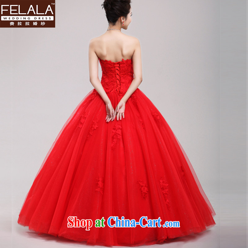 Ferrara 2013 New Red very wang wedding simple lace bare chest shaggy winter skirt the Code Red will do not return, La wedding (FELALA), online shopping