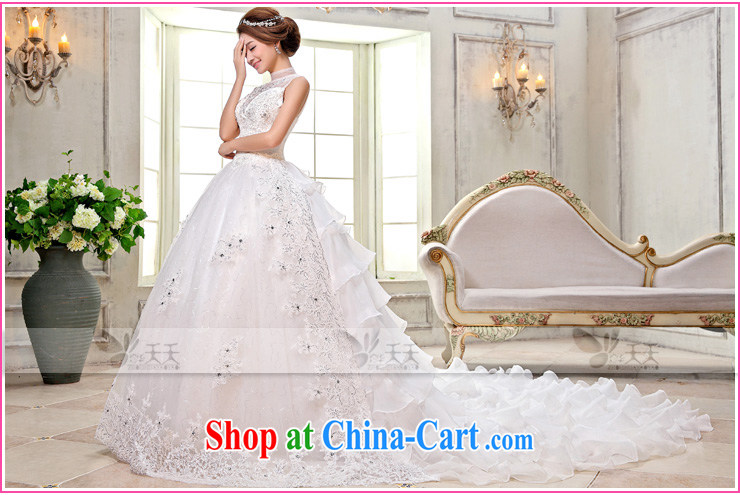 Mrs Alexa Lam go scot new mount also bridal wedding dresses new 2014 Korean-style is also long-tail strap embroidered 15,681 white L (2.4) pictures, price, brand platters! Elections are good character, the national distribution, so why buy now enjoy more preferential! Health