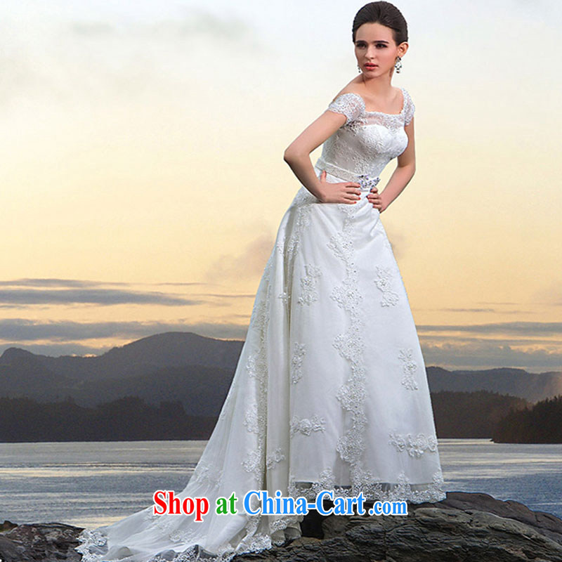 The bride's stylish lace-tail wedding 2015 new Princess wedding luxury diamond jewelry 565 L, the bride, shopping on the Internet