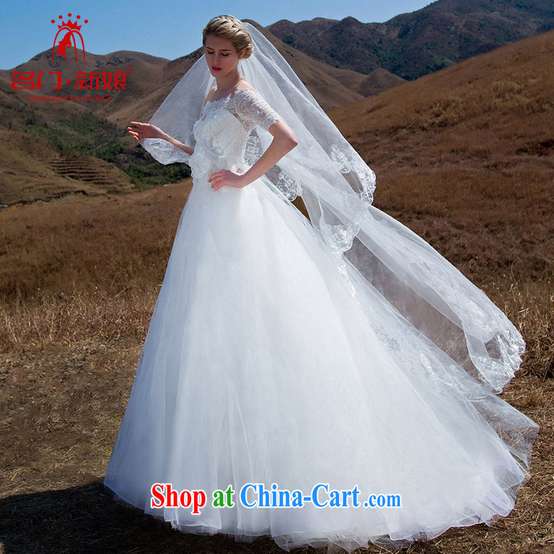 The bride's 2015 new wedding fashion a Field shoulder lace cuff in shaggy Princess wedding 569 L
