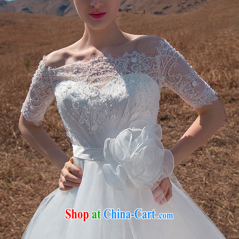 The bride's 2015 new wedding fashion a Field shoulder lace cuff in shaggy Princess wedding 569 L, the bride, shopping on the Internet