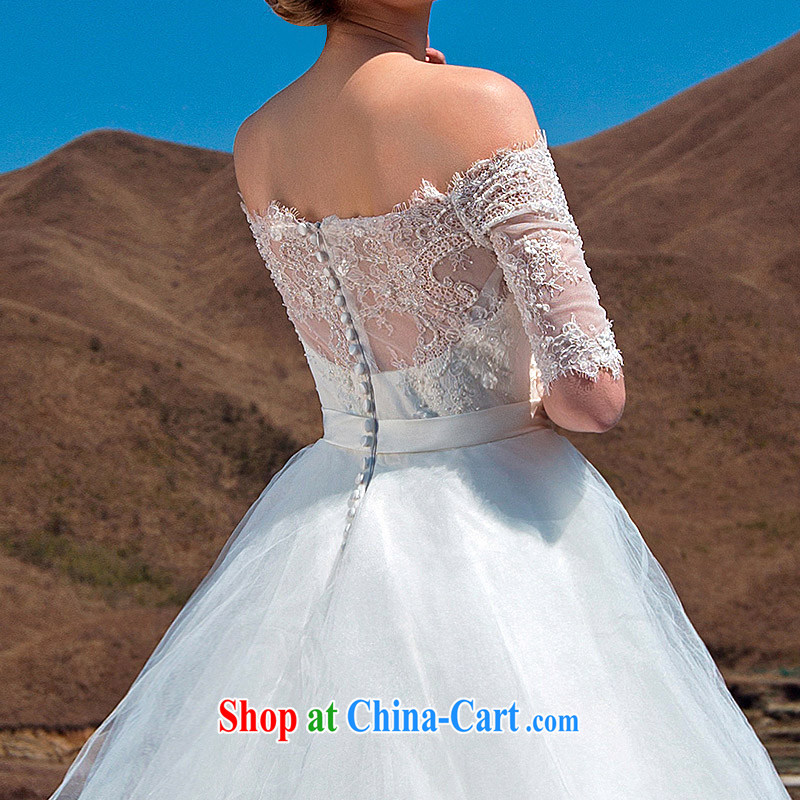 The bride's 2015 new wedding fashion a Field shoulder lace cuff in shaggy Princess wedding 569 L, the bride, shopping on the Internet