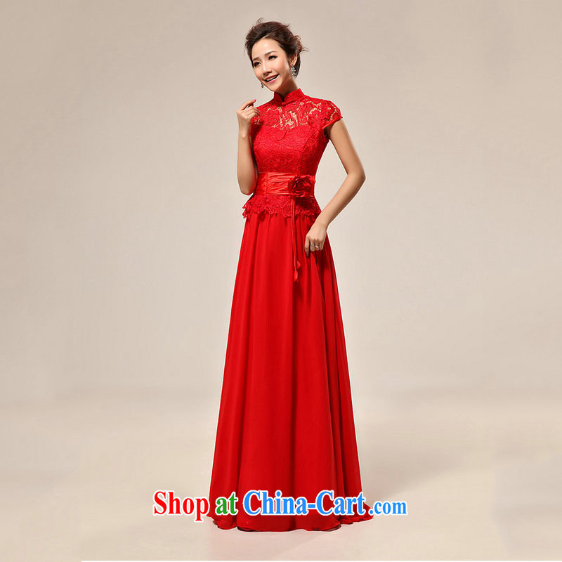 There is a new, luxury, a field shoulder red lace bridal wedding dress XS 7106 red XXL, it's a, online shopping