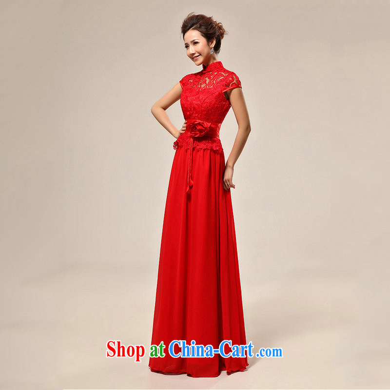 There is a new, luxury, a field shoulder red lace bridal wedding dress XS 7106 red XXL, it's a, online shopping