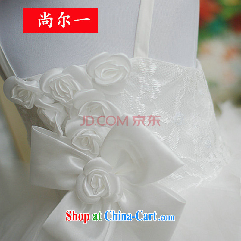 There is a children's dress girls Princess dress uniforms lace wedding XS 1002 white 10 yards