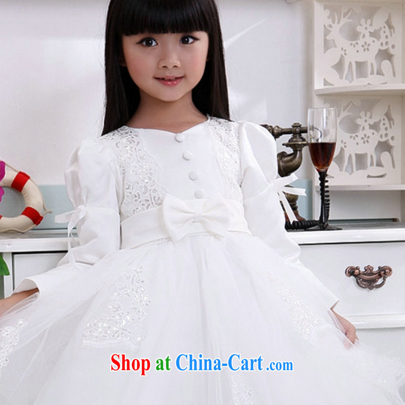 There's a new children's wedding dresses show service birthday dress flower dress XS 1023 white 10 yards, it's a, shopping on the Internet