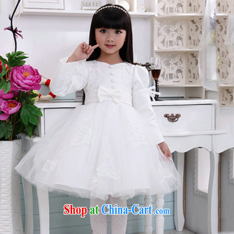 There's a new children's wedding dresses show service birthday dress flower dress XS 1023 white 10 yards, it's a, shopping on the Internet