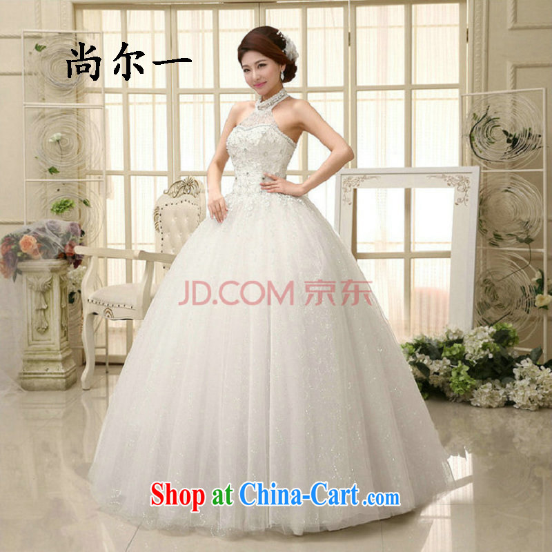 There's a wedding dresses new spring Korean version is also with shaggy skirt waist in cultivating graphics thin strap inserts drill mount also XS 1120 white XXL