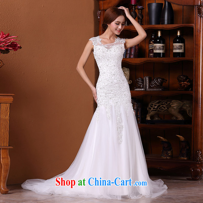 The bride's 2015 new wedding lace crowsfoot wedding tail wedding sexy Openwork L 585, a bride, shopping on the Internet