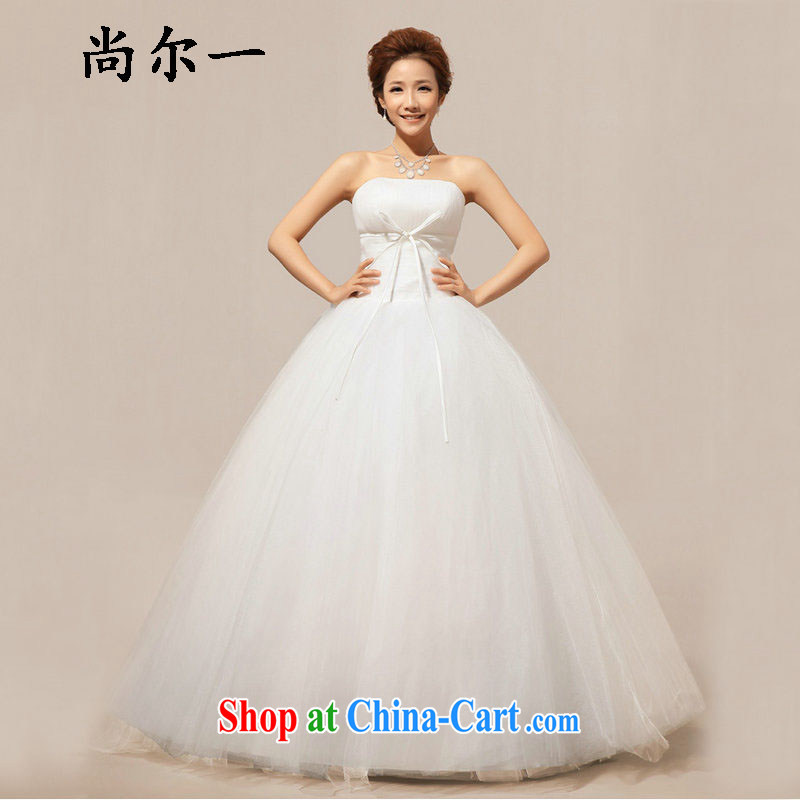 There's a wedding dresses new 2014 new Korean lace with bare chest sweet Princess wedding XS 5217 m White XXL