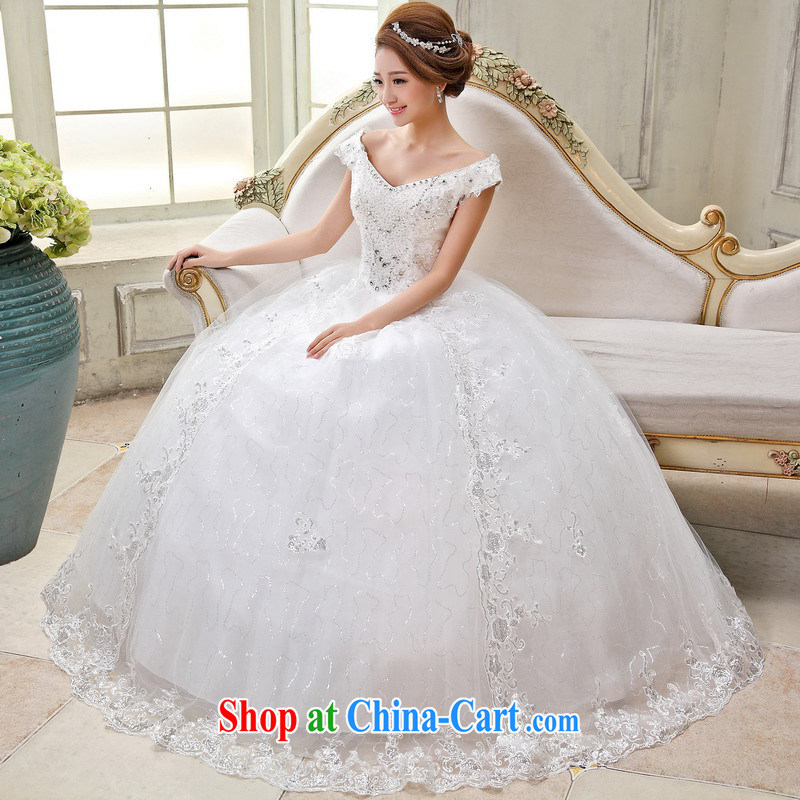 Mrs Alexa Lam growl 2014 new Princess with a shoulder strap drill video thin wedding dresses bride Korean marriage married Yi 66,082 white M _2.2_