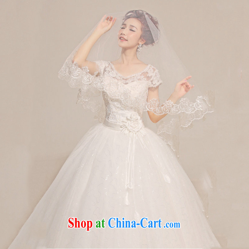 Still, 12,014 New a Field shoulder lace wedding Korean bridal white sweet with shaggy yarn XS summer 6626 white XXL, there's a, shopping on the Internet
