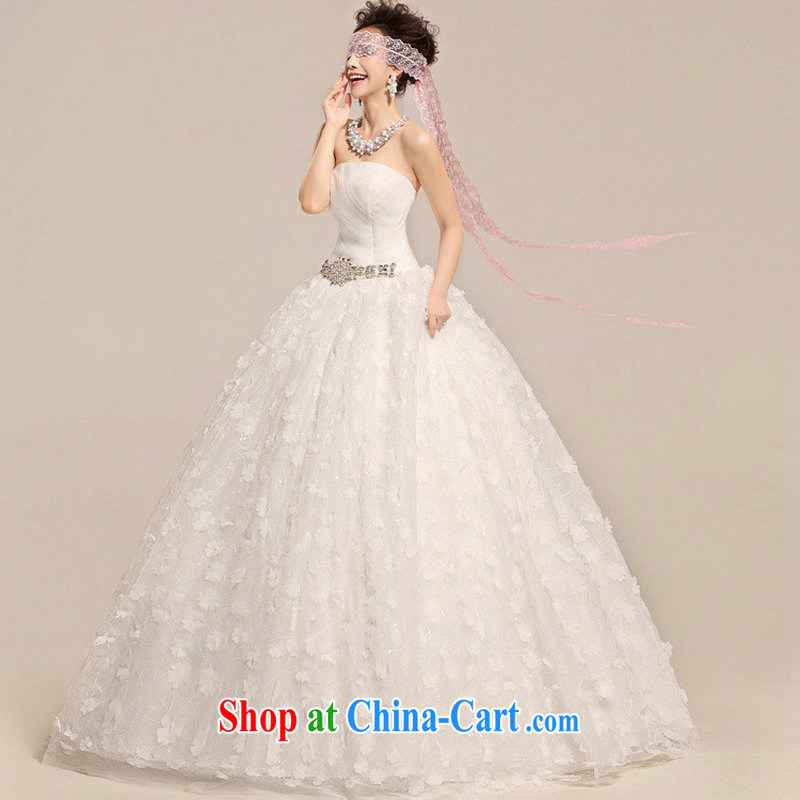 There's a new, summer 2014 Korean bridal white antique chest bare lace wedding dresses XS 6625 white XXL, there is a, and shopping on the Internet