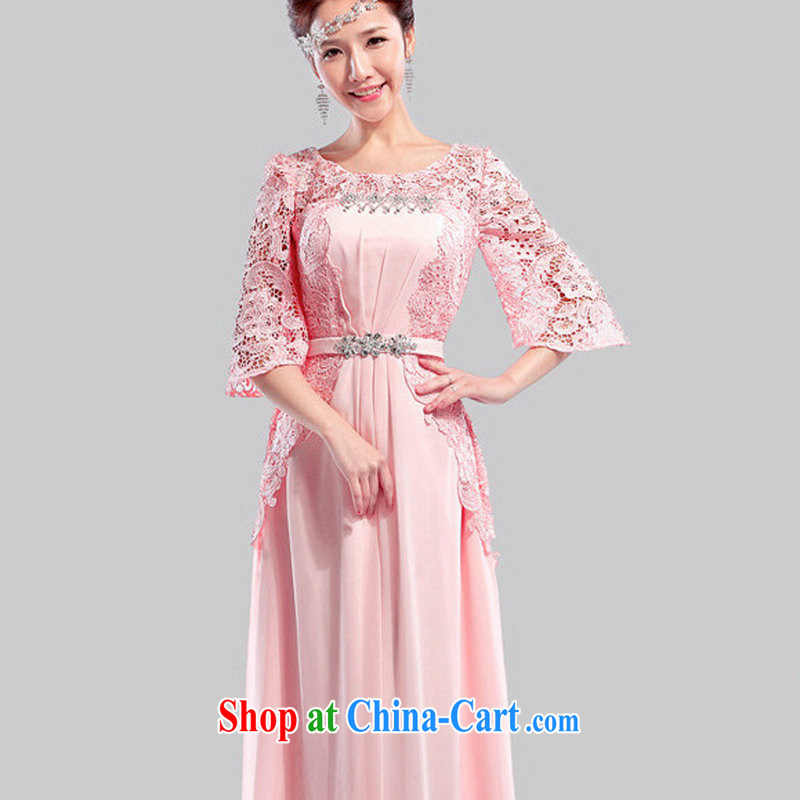 There's a wedding dresses bridal toast serving New 2014 Evening Dress married Korean wedding banquet long red XS 6620 meat pink XXL, yet, and, on-line shopping