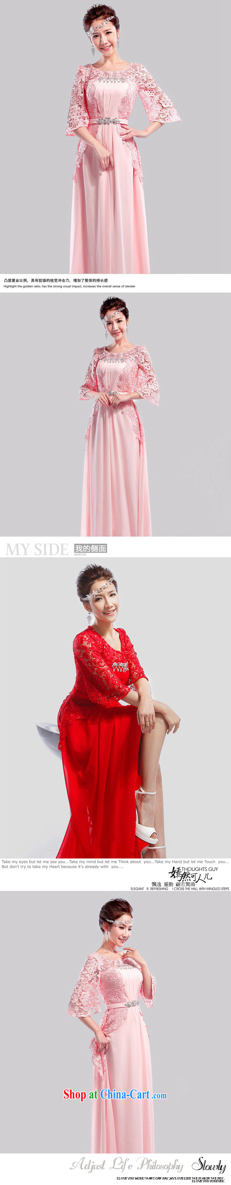 There's a wedding dresses bridal toast serving New 2014 dress married Korean wedding banquet long red XS 6620 meat pink XXL pictures, price, brand platters! Elections are good character, the national distribution, so why buy now enjoy more preferential! Health