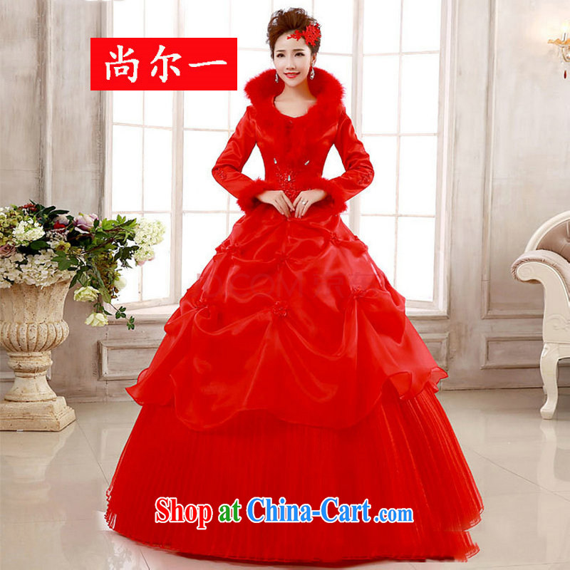 It's a winter wedding dresses 2014 new winter long-sleeved thicken the cotton wedding winter clothes bridal winter, 2081 YSB red XXL